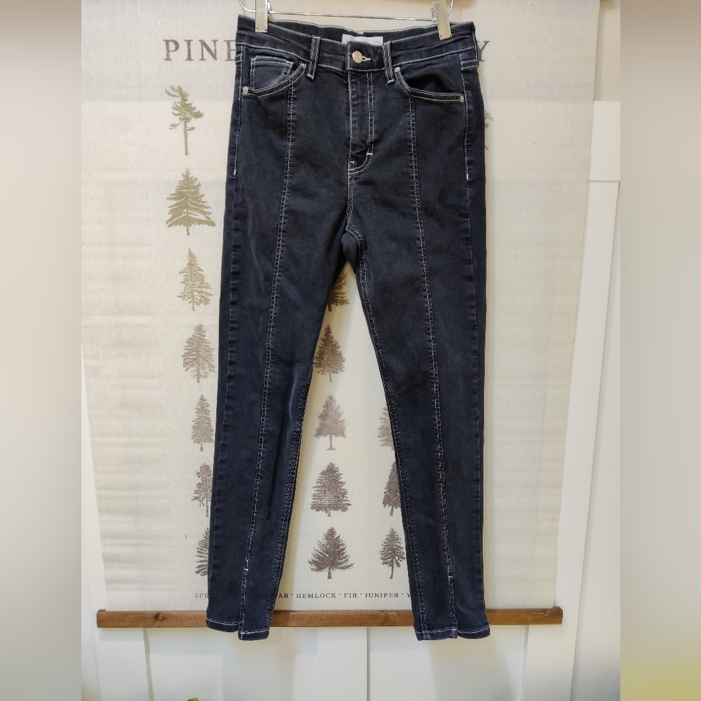 Topshop Split Hem Straight Leg Jeans - 28